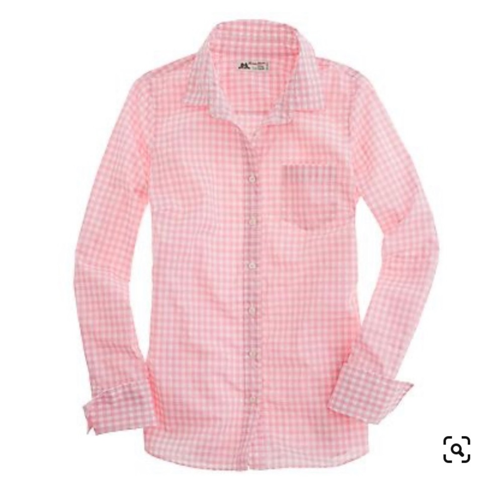 J. Crew Thomas Mason Pink Check Button Down Shirt